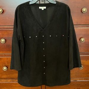 Black suede top